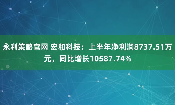 永利策略官网 宏和科技：上半年净利润8737.51万元，同比增长10587.74%